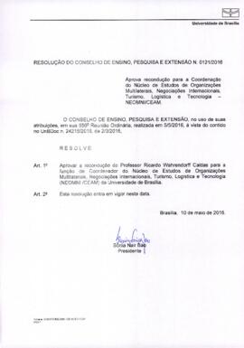 Resolução do Conselho de Ensino, Pesquisa e Extensão Nº 0121/2016