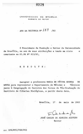 Ato da Reitoria nº 0187/1983