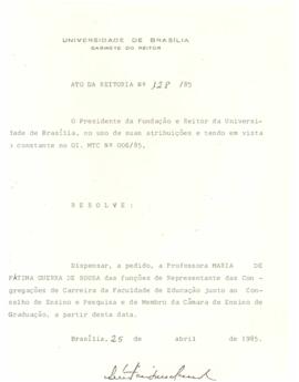 Ato da Reitoria nº 0128/1985