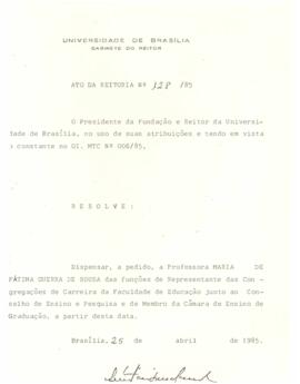 Ato da Reitoria nº 0128/1985