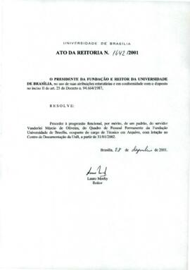 Ato da Reitoria nº 1642/2001