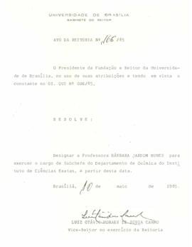 Ato da Reitoria nº 0166/1985