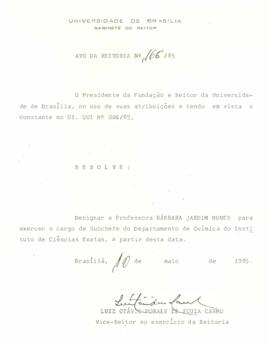 Ato da Reitoria nº 0166/1985