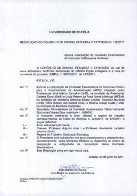 Resolução do Conselho de Ensino, Pesquisa e Extensão nº 0116/2011