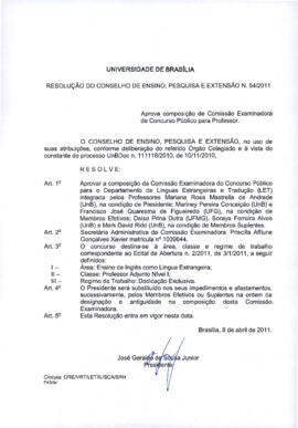 Resolução do Conselho de Ensino, Pesquisa e Extensão nº 0054/2011