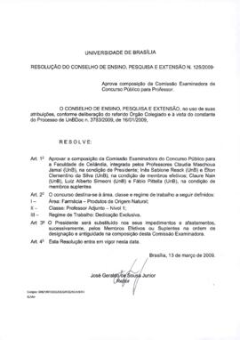 Resolução do Conselho de Ensino, Pesquisa e Extensão nº 0125/2009