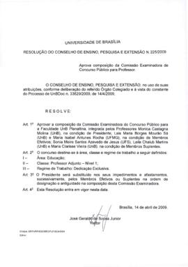 Resolução do Conselho de Ensino, Pesquisa e Extensão nº 0225/2009