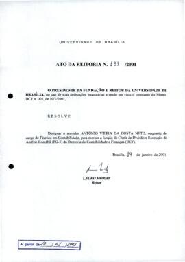 Ato da Reitoria nº 0151/2001