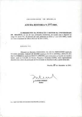 Ato da Reitoria nº 1645/2001