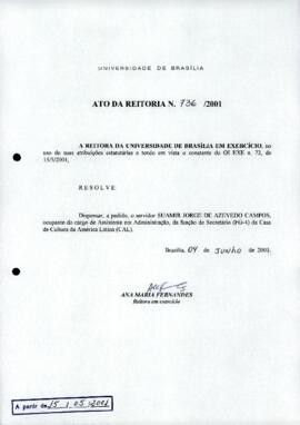 Ato da Reitoria nº 0736/2001