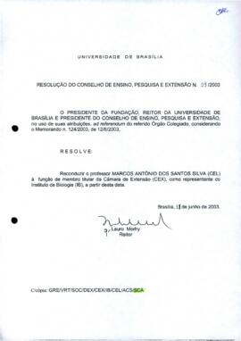 Resolução do Conselho de Ensino, Pesquisa e Extensão nº 0039/2003