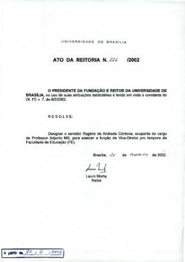 Ato da Reitoria nº 0226/2002