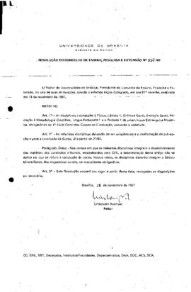 Resolução do Conselho de Ensino, Pesquisa e Extensão nº 0057/1987