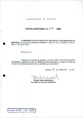 Ato da Reitoria nº 0178/2001