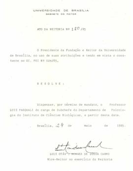 Ato da Reitoria nº 0180/1985