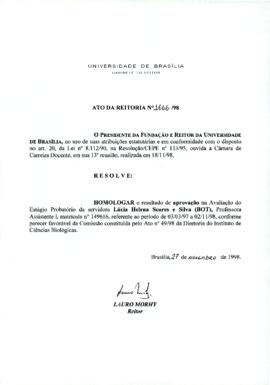 Ato da Reitoria nº 1666/1998