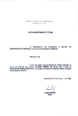 Ato da Reitoria nº 0482/1998