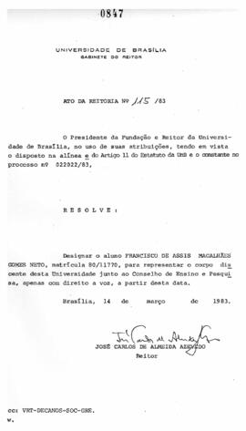 Ato da Reitoria nº 0115/1983