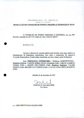 Resolução do Conselho de Ensino, Pesquisa e Extensão nº 0197/1997