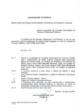 Resolução do Conselho de Ensino, Pesquisa e Extensão nº 0448/2009