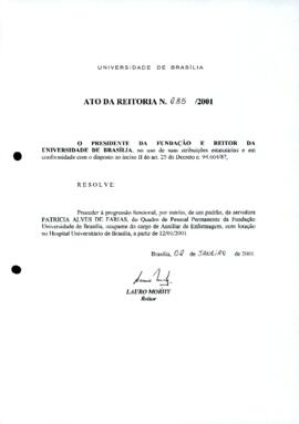 Ato da Reitoria nº 0085/2001