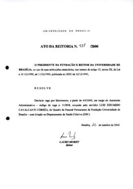 Ato da Reitoria nº 0937/2000