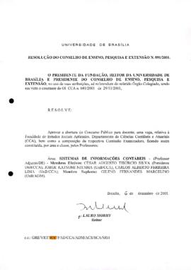 Resolução do Conselho de Ensino, Pesquisa e Extensão nº 0091/2001