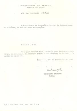 Ato da Reitoria nº 0013/1986