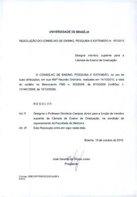 Resolução do Conselho de Ensino, Pesquisa e Extensão Nº 0187/2010