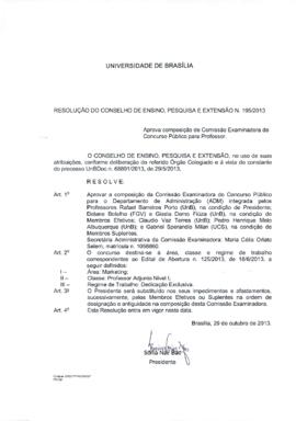 Resolução do Conselho de Ensino, Pesquisa e Extensão nº 0195/2013