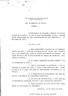 Ato da Reitoria nº 0170/1971