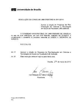 Resolução do Conselho Universitário nº 0011/2014