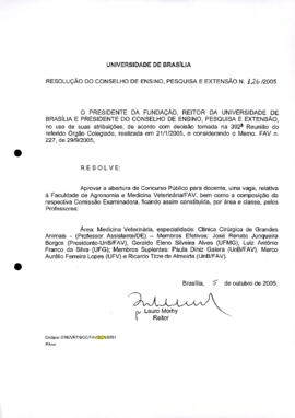 Resolução do Conselho de Ensino, Pesquisa e Extensão nº 0126/2005