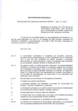Resolução do Conselho Universitário nº 0001/2012
