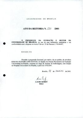 Ato da Reitoria nº 0220/2001