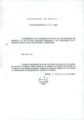 Ato da Reitoria nº 0127/2003