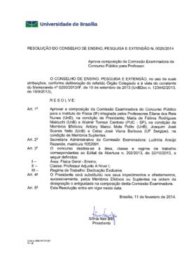 Resolução do Conselho de Ensino, Pesquisa e Extensão nº 0025/2014