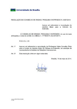 Resolução do Conselho de Ensino, Pesquisa e Extensão nº 0097/2014