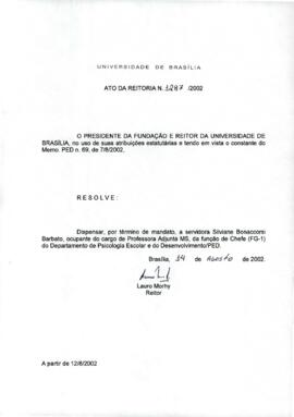 Ato da Reitoria nº 1287/2002