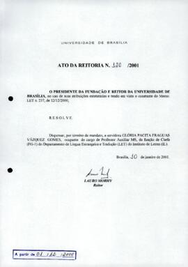 Ato da Reitoria nº 0120/2001