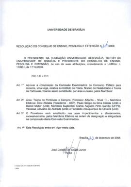 Resolução do Conselho de Ensino, Pesquisa e Extensão nº 0214/2008