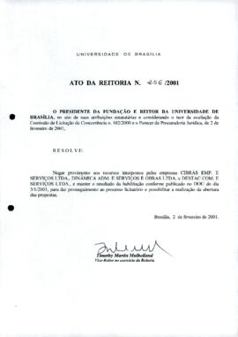 Ato da Reitoria nº 0256/2001