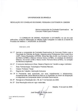 Resolução do Conselho de Ensino, Pesquisa e Extensão nº 0228/2009