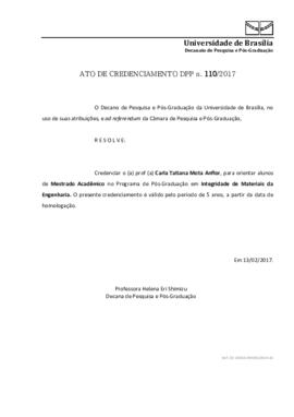 Ato de Credenciamento DPP N° 0110/2017