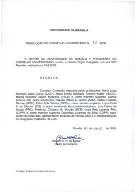 Resolução do Conselho Universitário nº 0012/2008