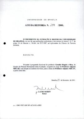 Ato da Reitoria nº 0289/2001