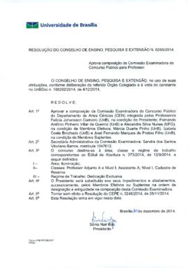 Resolução do Conselho de Ensino, Pesquisa e Extensão nº 0256/2014
