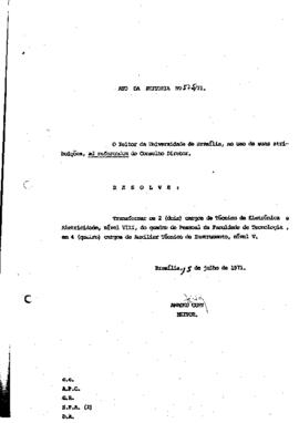 Ato da Reitoria nº 0575/1971