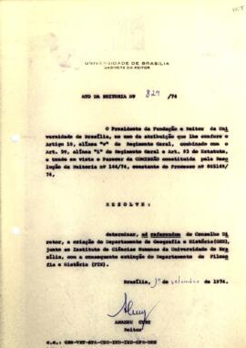 Ato da Reitoria nº 0829/1974