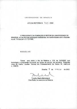 Ato da Reitoria nº 0715/2002